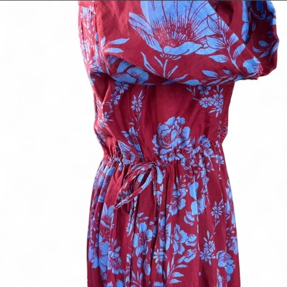 Anthropologie Boho Floral Maxi Shirt Dress NWT M Petite Flowy Cottagecore HTF - Picture 5 of 9